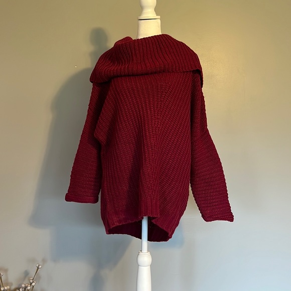 Umgee Pink Oversize Turtleneck Sweater, Size Small - Picture 1 of 5